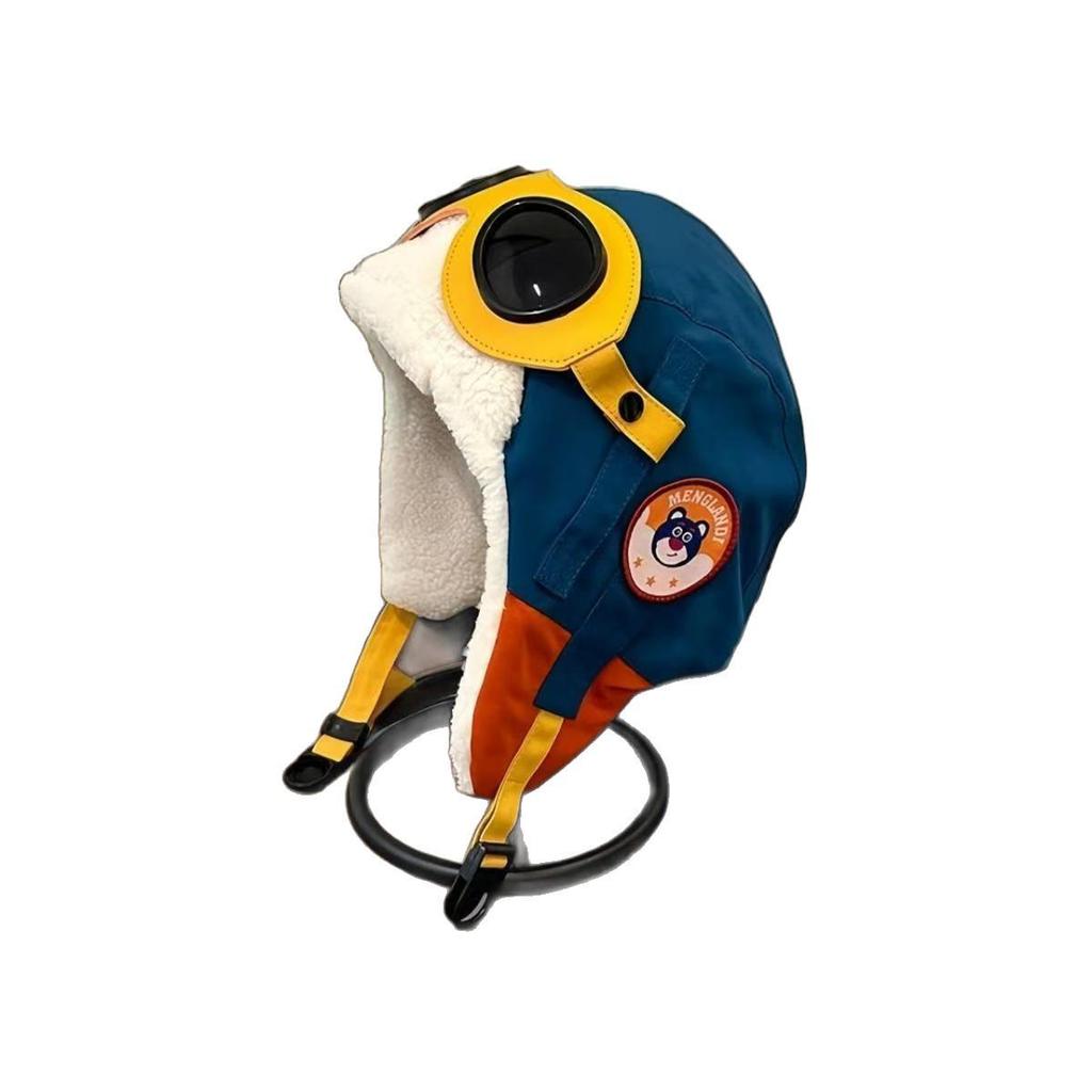 Children's Winter Pilot Hat with Ear Protection, Warm & Windproof, Thickened for Boys and Girls.