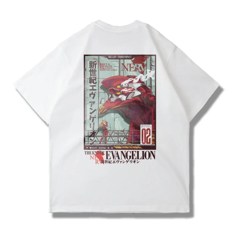 Men's EVA Evangelion T Shirt Japanese Anime Unisex Cotton Graphic Print Short Sleeve Streetwear Summer Casual Fitness