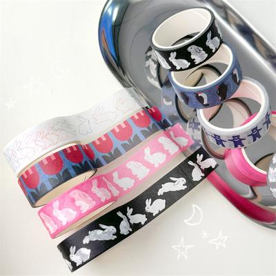 Korejská roztomilá kreslená washi páska s králíčkem a tučňákem na scrapbook, deník, DIY, krajinářská samolepka, kawaii páska, dekorace pro dívku
