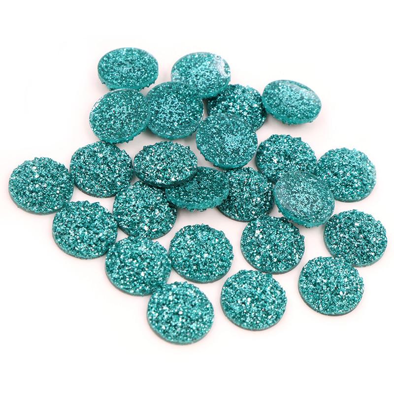 40 Stück/Los 8mm 10mm 12mm Mixfarben Druzy Naturstein Konvex Flachrücken Harz Cabochons DIY Schmuckherstellung Zubehör Zubehör