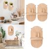 2Pcs Oval Shape Wood Wall Shelf Bohemian Floating Shelves Arched Plant Display Rack for Living Room Bedroom Decoration