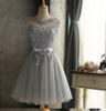 Grupo Irmãs Vestido de Dama de Honra Cor Champagne Sem Mangas Vestido de Festa Feminino Saia Curta Estilo Coreano Estilo Princesa Vestido de Casamento