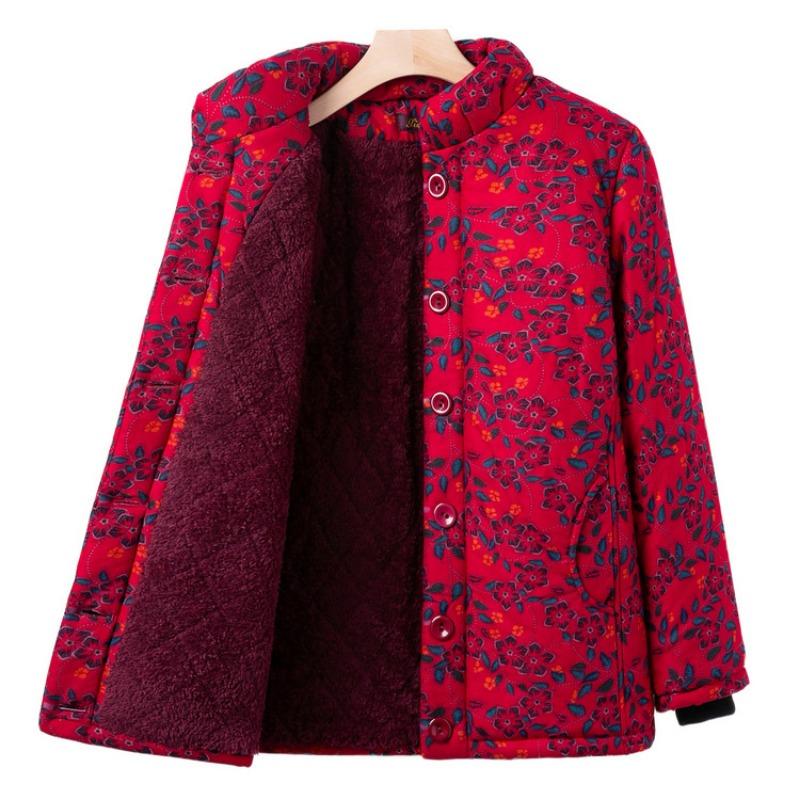 Grandma's autumn and winter velvet thickened padded jacket for the elderly and women's new mother's winter warm jacket