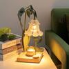 Vintage Flower Candle Warmer Lamp Adjustable Height Timer Night Light Bedroom Table Lamp