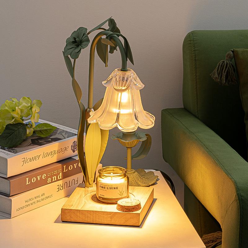 

Винтажная лампа-подставка для свечей с цветком, регулируемая высота, таймер, ночник, настольная лампа для спальни US Plug
