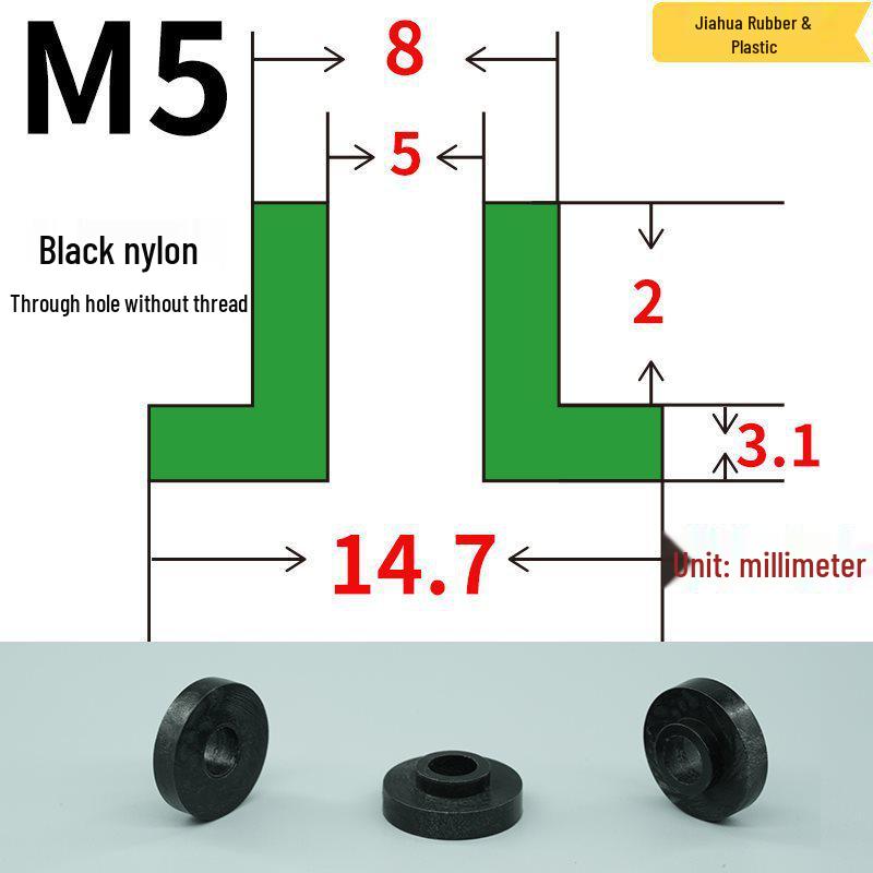 T-förmige Nylon-Dichtungsscheibe M3-M35 Gewinde Isolierabstandshalter