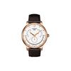 Elegance Serie Quarzuhr 30 M Wasserdicht 42 mm Weißes Zifferblatt Edelstahl PVD-beschichtetes Gehäuse Lederarmband T063.637.36.037.00