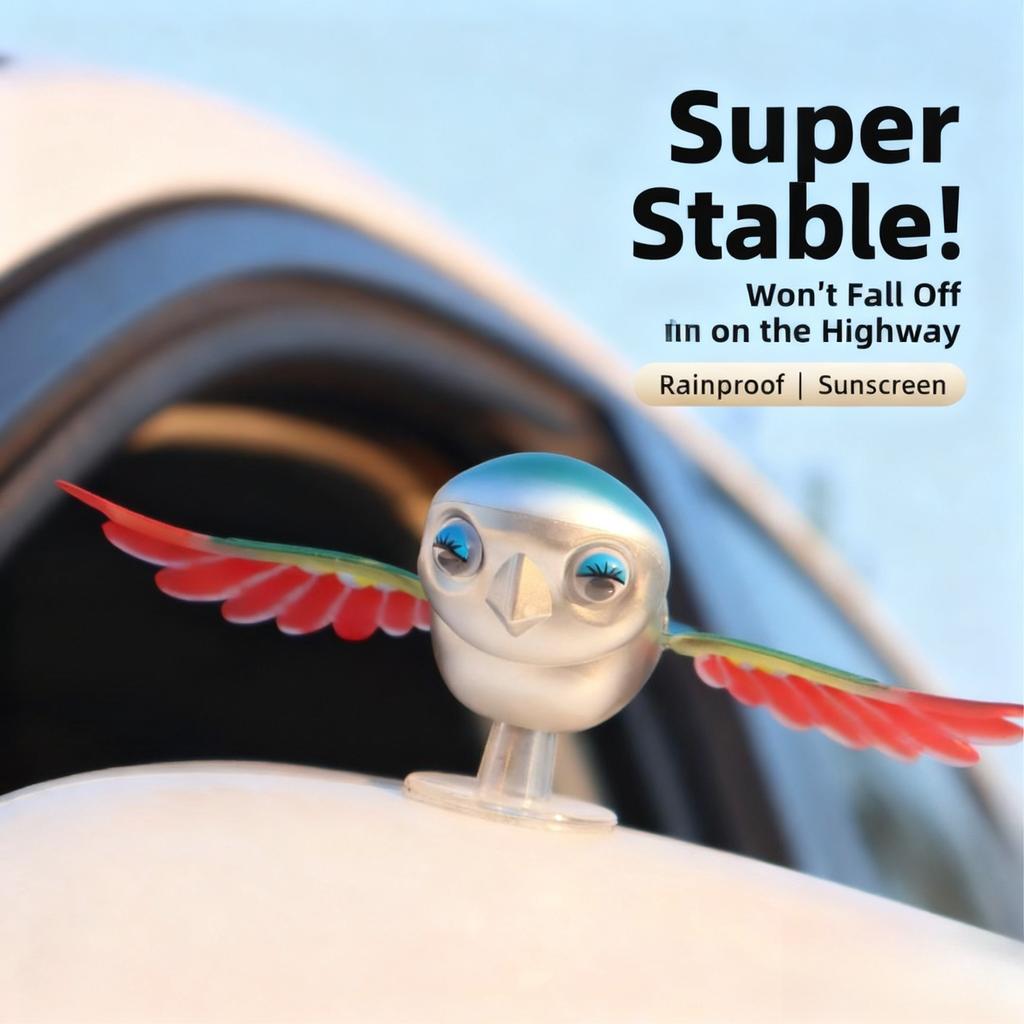 Fliegender Vogel Auto Ornament Motorrad Exklusives Modell Schwingende Flügel Bewegung Deko für Armaturenbrett Kreatives Autozubehör