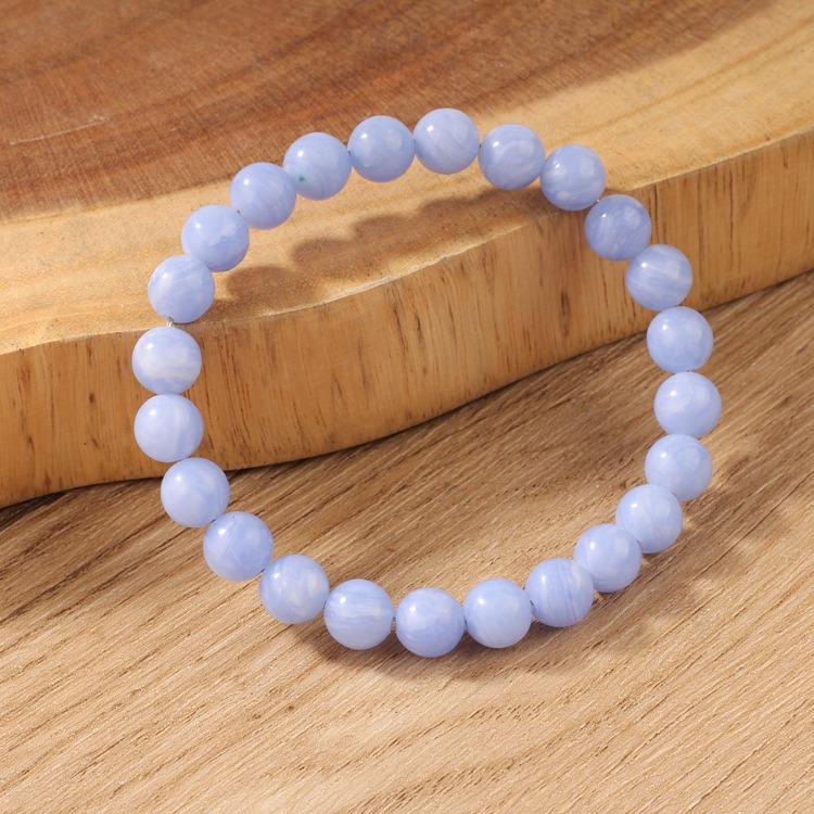 Regali Festivi Bracciale con Perle di Apatite Blu Pietra Naturale Gioielli alla Moda Rilassanti Per Uomo e Donna Accessorio Semplice Versatile per l'Uso Quotidiano
