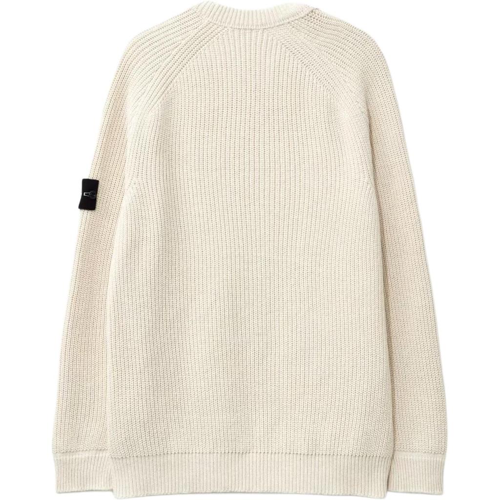 Stone Island Ss25 Crew Neck Pullover Knit Ribbed Edge Logo Casual Comfortable Solid Color Sweater Men sweater K2S155100012S00TA-V0093