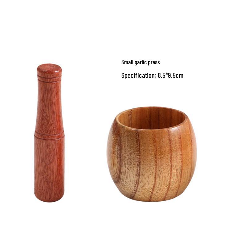 Traditional Wooden Garlic Mortar and Pestle