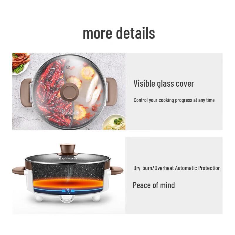 SUPOR ZMD 5L Twin-Flavor Multi-function Electric Hot Pot CN plug (adapter included)