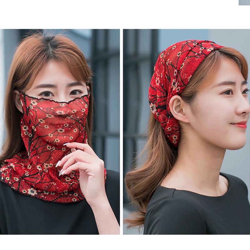 Women's Versatile Silk Neck Gaiter: Pullover, Sun Protection, Ear-Hanging, All-Match Scarf & Mask