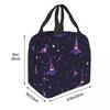 One Arcane Witch Hat Pattern Insulated Lunch Bag for Women Children Portable Food Boxes Thermal Lunch Box Tote