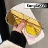 Unisex Luxury Large-Frame Sunshade Uv400 Sunglasses Outdoor Beach Travel Blue Light Blocking Street Shooting Plain Glasses