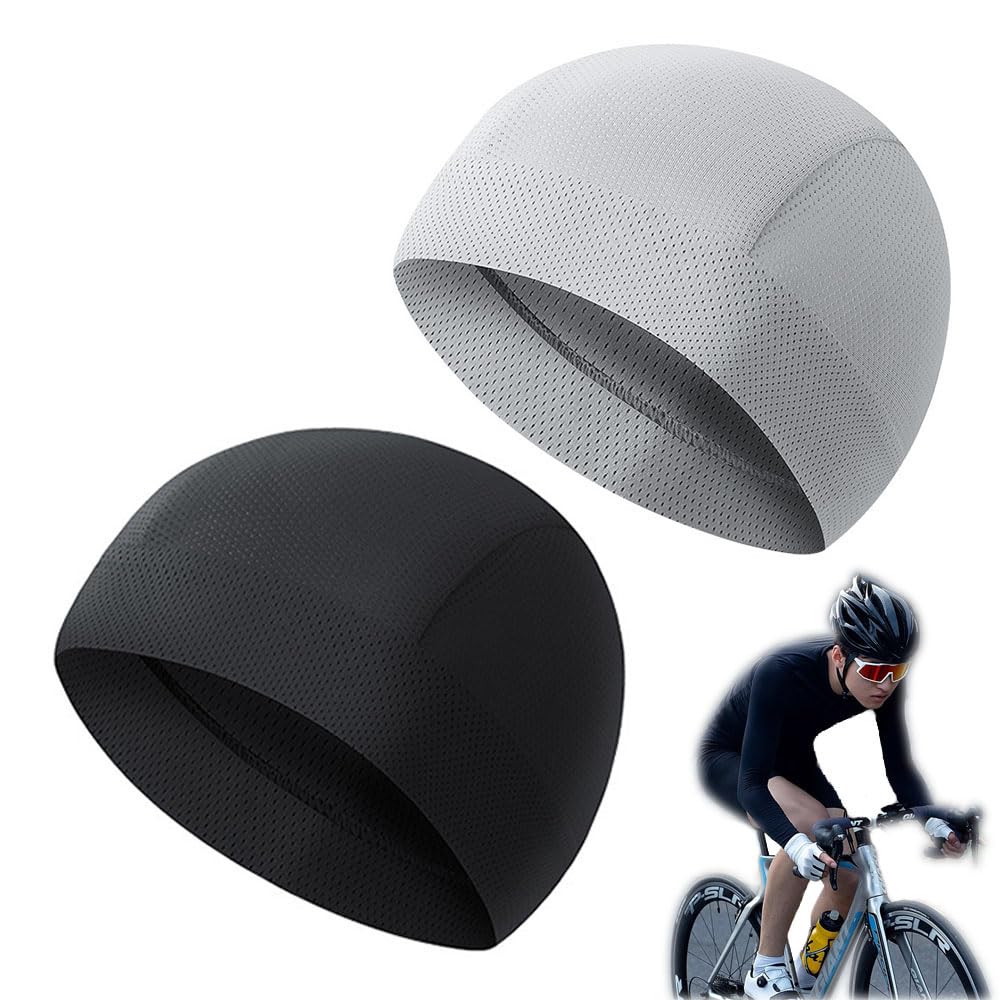 YIXINLYMY Helmet Inner Inner Cap Black & Gray 2 Pack