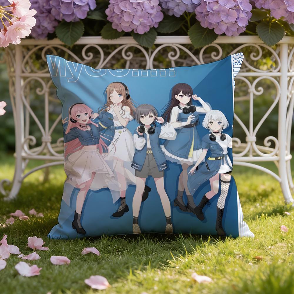 Anime B-BanG D-Dream! It's MyGO Cushion Cover Home & Car Dual-Scene Pillow Cover: Reversible for Premium Comfort