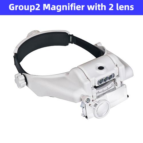 TUNGFULL Magnifying Glass with Led Lights Illuminated Magnifier Lamp Wearing Style 1.5x 2x 2.5x 3x 3.5x 8  Magnifying Headset