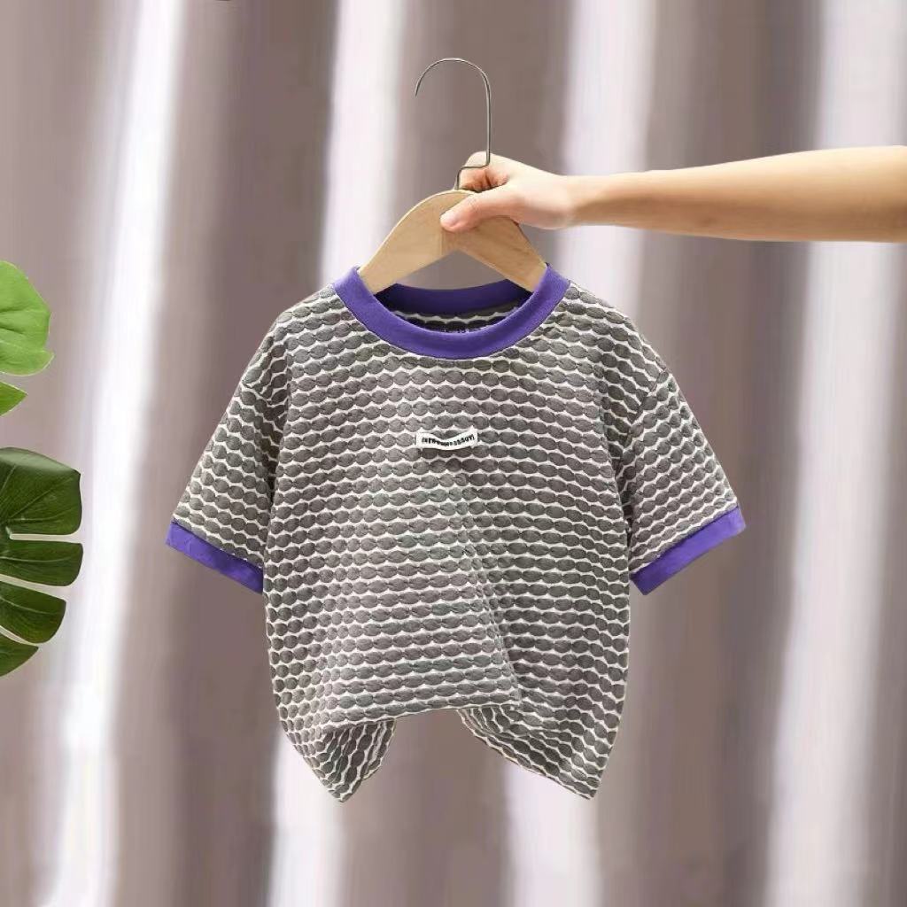 

Детская одежда Детские футболки с короткими рукавами, новые стили Футболки Baby Wave с короткими рукавами для мальчиков Летние футболки для детей Детские топы 150 серый