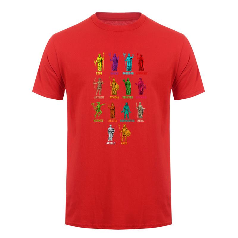 Greek Mythology Gods Of Greece T Shirt Colorful Ancient Gods Graphic Tshirts Unisex Vintage Style Da817