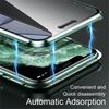 Doppelseitige magnetische Adsorption Metallstoßstange Glas Hülle für IPhone 11 13 14 15 Pro Max 12 XS XR X Plus IPhone11 Magnet Hülle
