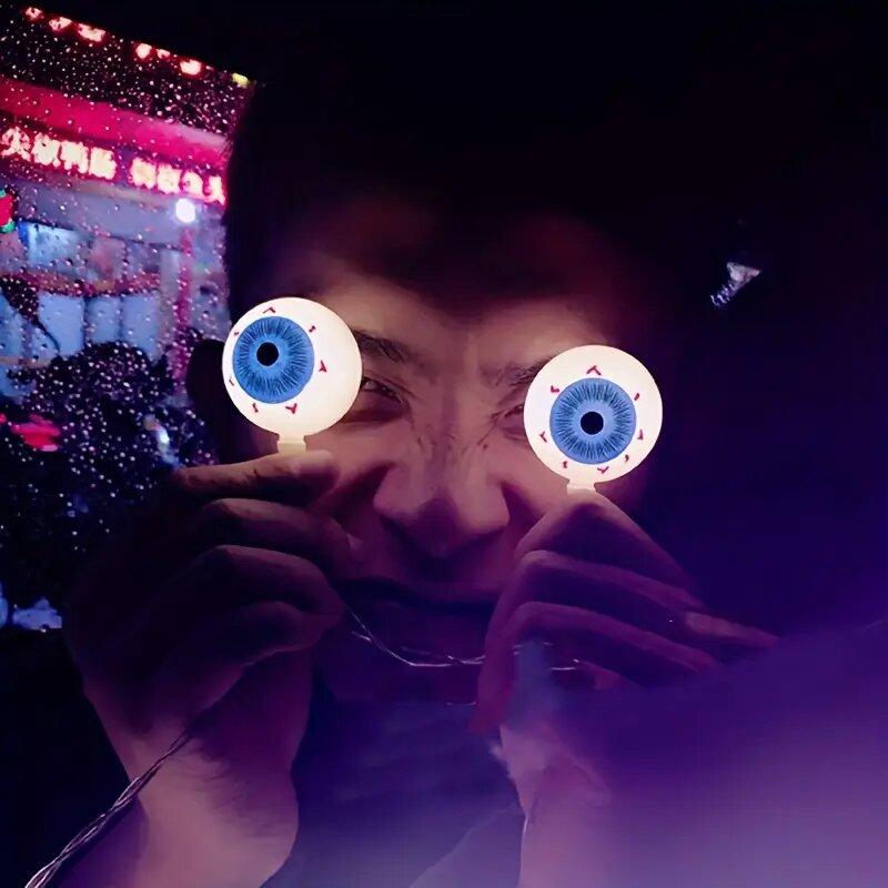 1PC Halloween Eyeball LED Lights Battery Powered Decoration String Lamps Haunted House Bar Holiday Party Spooky Lighting