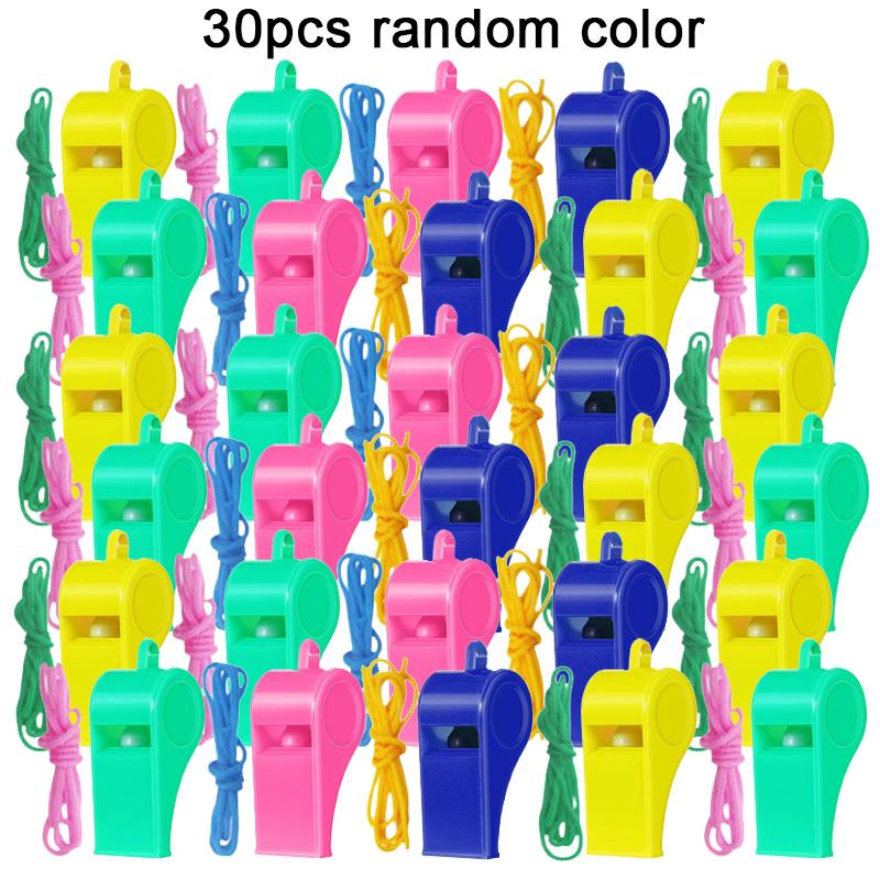 10~50pcs Mini Plastic Whistle with Rope for Sports Competition Football Soccer Basketball Cheerleading Referee Whistle TMZ