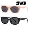 2PACK Retro Y2K Style Small Square Sunglasses Women Cat Eye Sunglasses Fashion Colorful Mirror Goggles Men Punk Sports Glasses