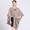 Damen Übergroßer Strickschal Schal Wickelmantel Winter Warm Lockerer Cardigan Poncho in Uni-Farben