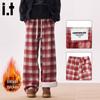 :CHOCOOLATEit Men's Fleece-Lined Loose Straight-Leg Casual Pants