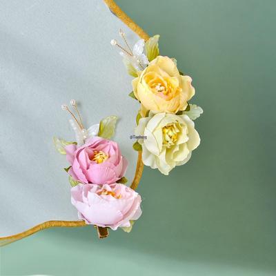 Hanfu Blume Haarspange: Antike Haarnadel, Süßer Dopamin-Blumenschmuck für den Yunnan Dai Tanz.