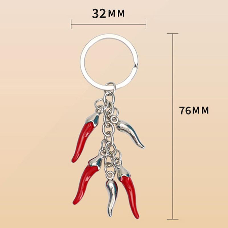 Creative Metal Red Pepper Keychain Mini Pepper Pendant Accessories Key Chain