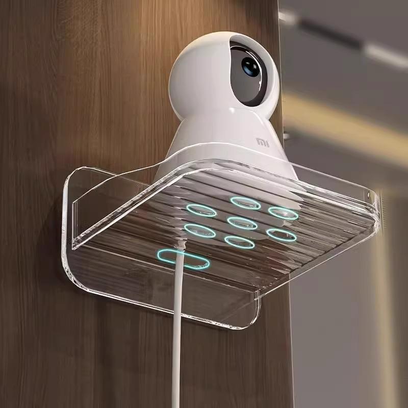 Wall-Mounted Nail-Free Monitor & Camera Shelf for Indoor/Outdoor Use