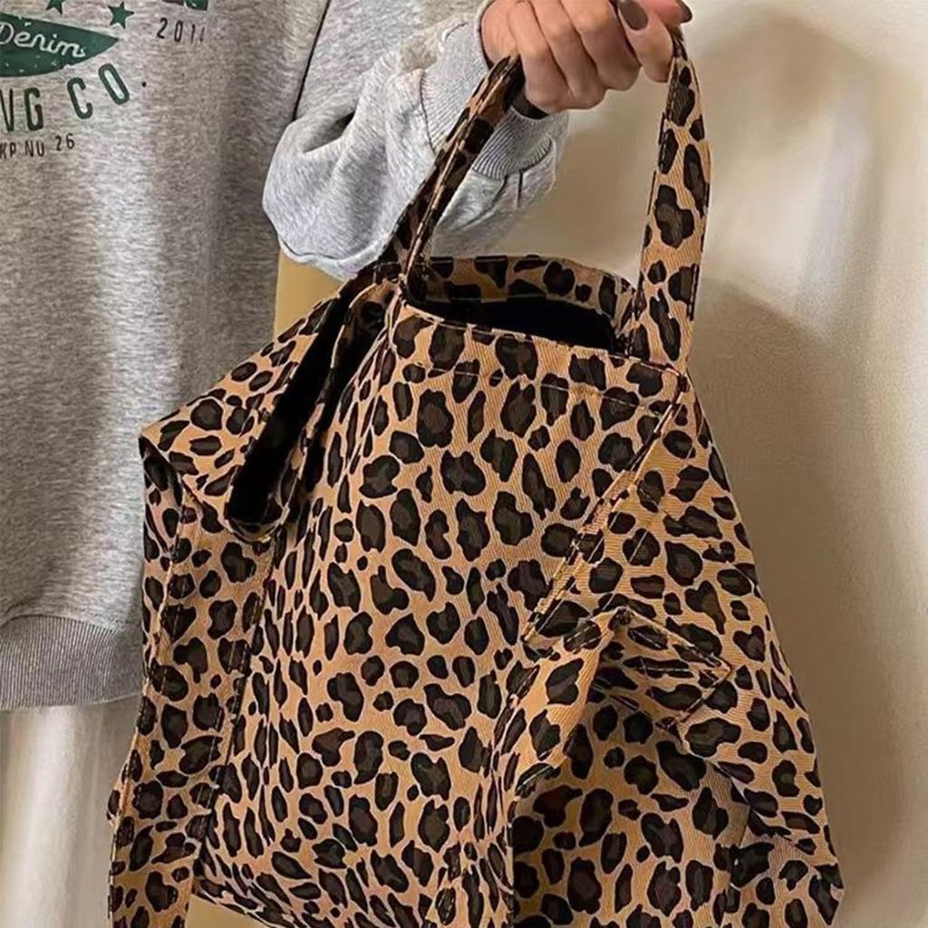 1Pc Large Capacity Leopard Print Tote Bags, Canvas Bags, Shoulder Bags, Handbags, Shopping Bags—women's Bag Trend