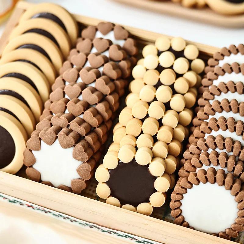 4 Teile/satz Marmelade Sandwich Blumen Cookie Cutter Form Diy 3D Fondant Stempel Keks Formen Kuchen Dekoration Küche Backen Liefert