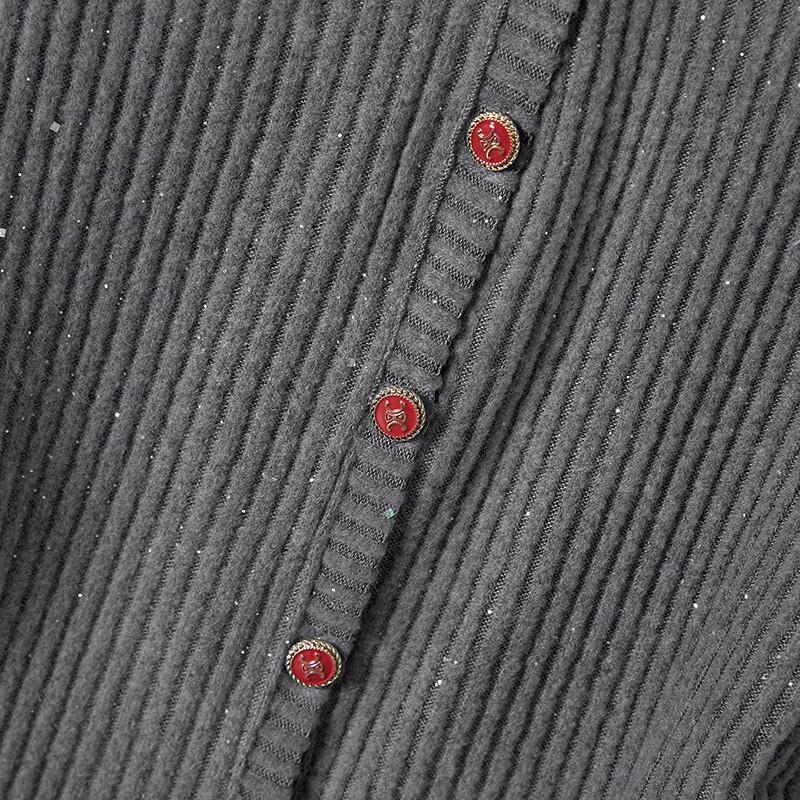 Women's V-Neck Contrast Patchwork Knit Cardigan