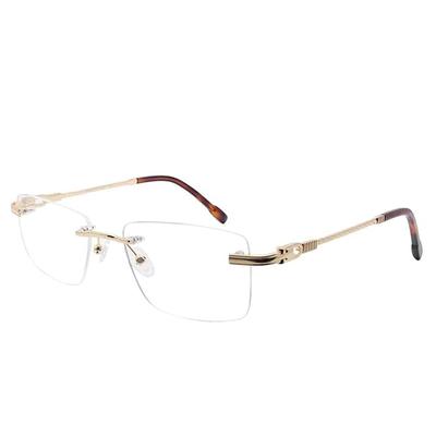 RSINC Rimless frame/eyeglass/Spectacle Eyeglass FR Metal Cup Gold Brown For Men & Women |  2013 CA 54-18-140 BR 3 2013 CA 54-18-140 C2
