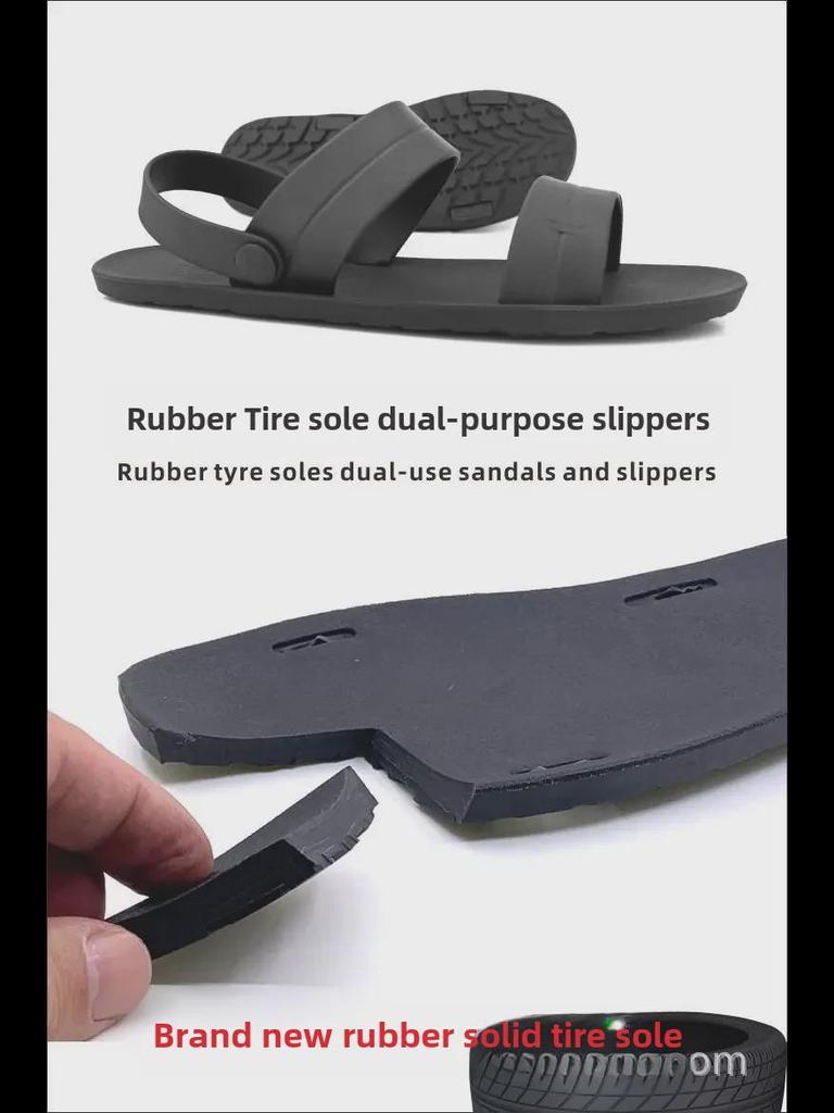 Vietnamese Rubber Sandals: Versatile Men's Casual Slip-Ons with Thai Tire Soles, Perfect for Trendy Business or Youthful Style.