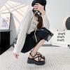 Platform sandals women's spring and summer new outer wear wedge heel Roman shoes muffin bottom fairy wind beach vacation cool slippers woman
