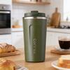 500ml Stainless Steel Vacuum Insulated Coffee Tumbler with Portable Handle, Fashionable Leak-Proof Travel Mug for Car