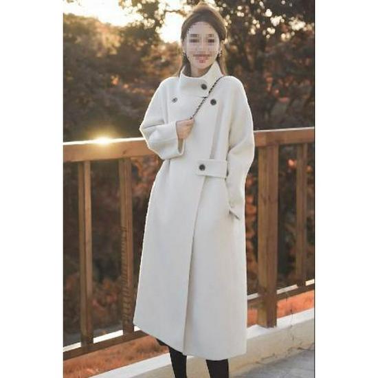 Women's Popular Wool Coat: New Autumn/Winter Korean & Hepburn Style with Stand-Up Collar