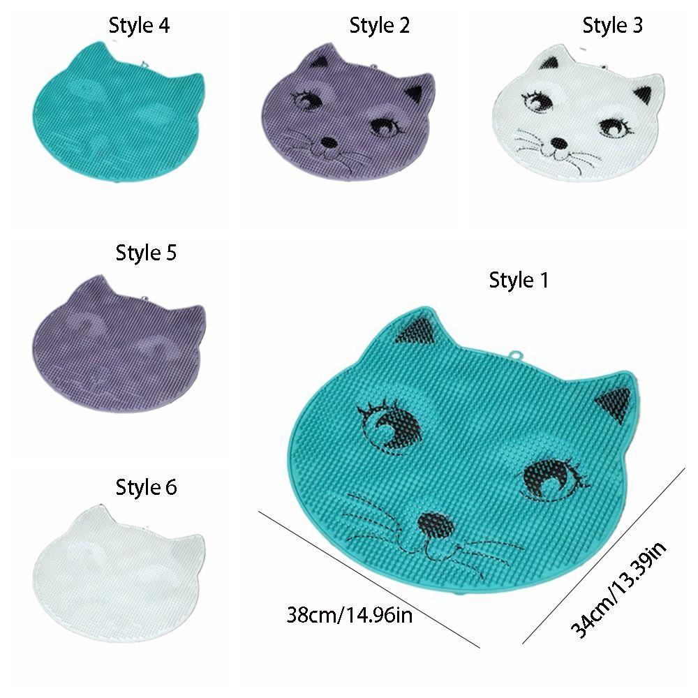 Cat Shaped Bathroom Non Slip Pad Cartoon Floor Mat Shower Foot Scrubber Mat  Washroom