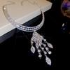 Korean Zircon & Pearl Tassel Necklace – Trendy Design Clavicle Chain