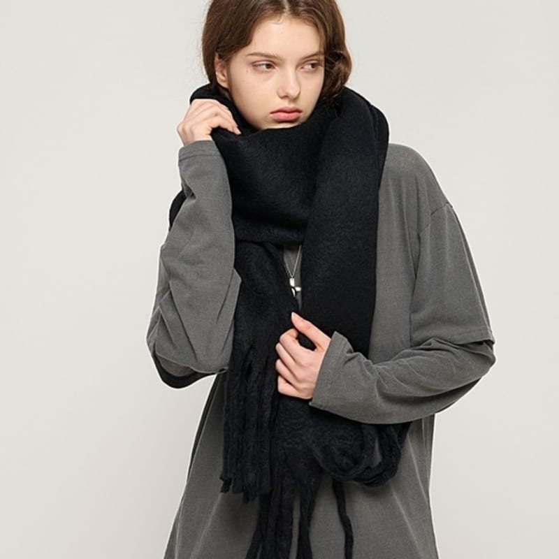 CARGOBROS Weicher Farbvolumen Langer Schal (Schwarz)