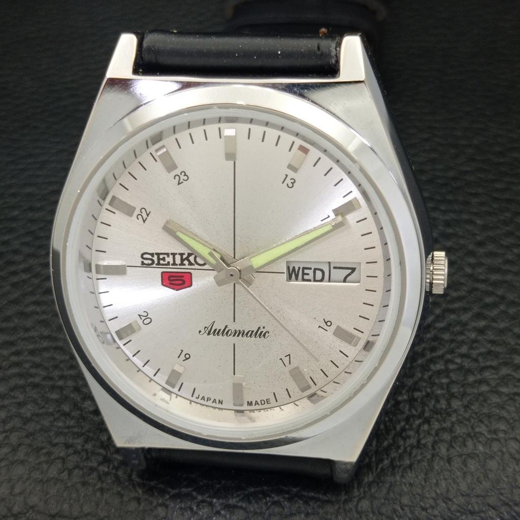 REFURBISHED VINTAGE SEIKO 5 AUTOMATIC JAPAN MENS SILVER DIAL WATCH a434679-2 R121-a434679