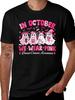Pink Ribbon Ghost T-Shirt Breast Cancer Awareness Halloween Graphic Tee