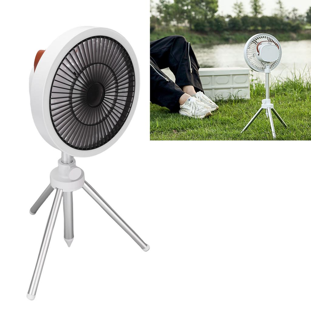 Camping Fan with Tripod 3 In 1 3 Speeds Oscillating Portable Standing Outdoor Fan with Light and Phone  R for Tent Fishing Picnic