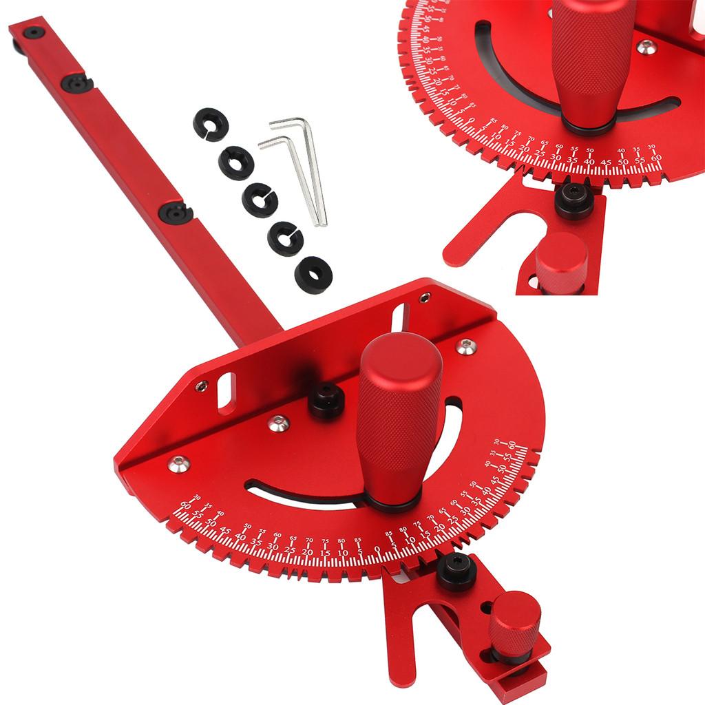 450mm Red Miter Gauge Aluminum Alloy Handle Benches Table Saw Router Miter Gauge Sawing Assembly Ruler Woodworking Tools