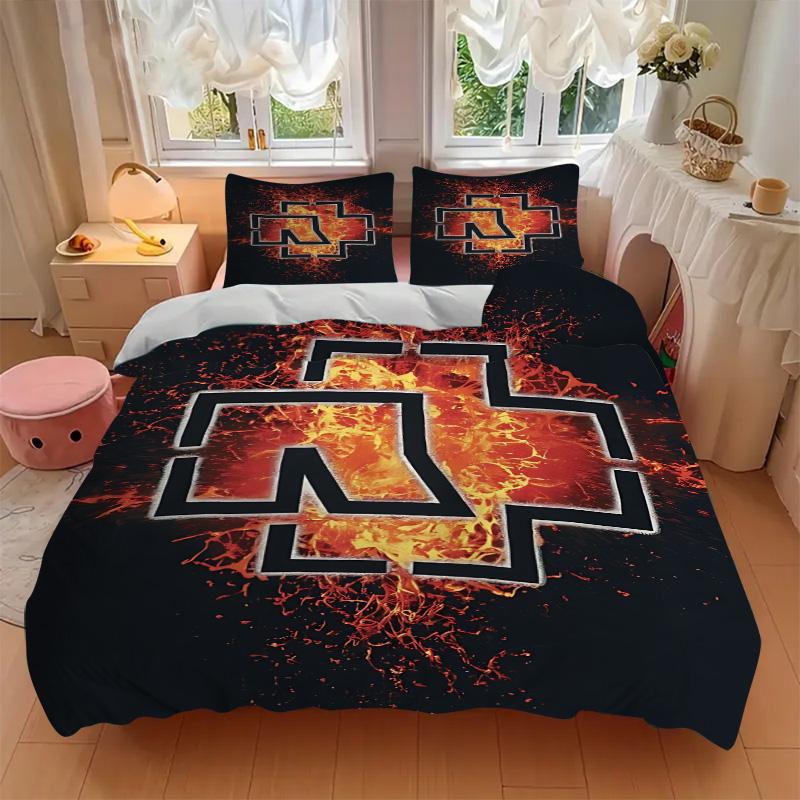 Metal Cross Flames Print 3Pcs Bedding Setduvet Cover With 2 Bedropillowcase Home Birthday Gift