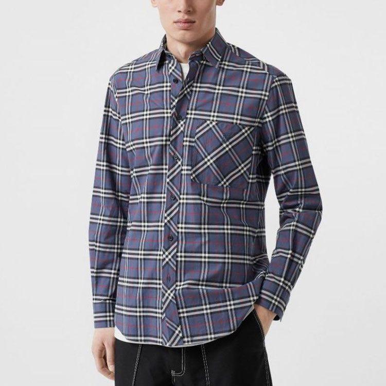 Burberry Shirt Men's Marine Blue 80175621